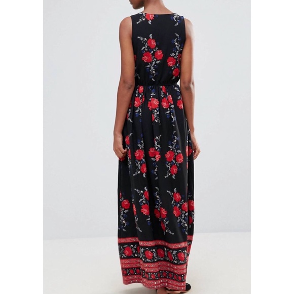 NWT floral maxi dress with tie waist - Picture 2 of 4